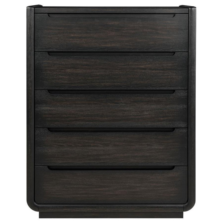 Leandro - 5-Drawer Bedroom Chest Of Drawers - Burnished Black