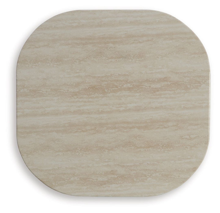 Kimora - Square End Table - Beige / Dark Brown