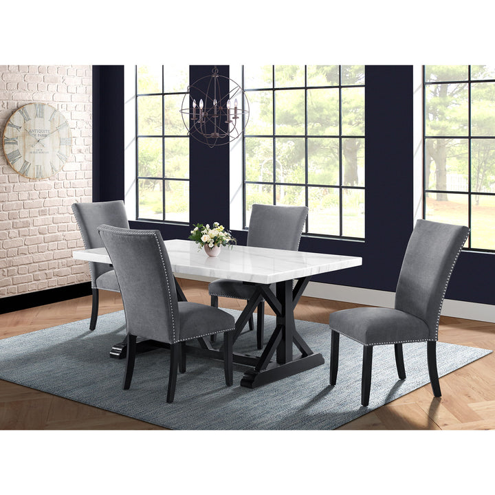 Tuscany - 5 Piece Standard Height Dining Set (Table & Four Chairs) - Charcoal