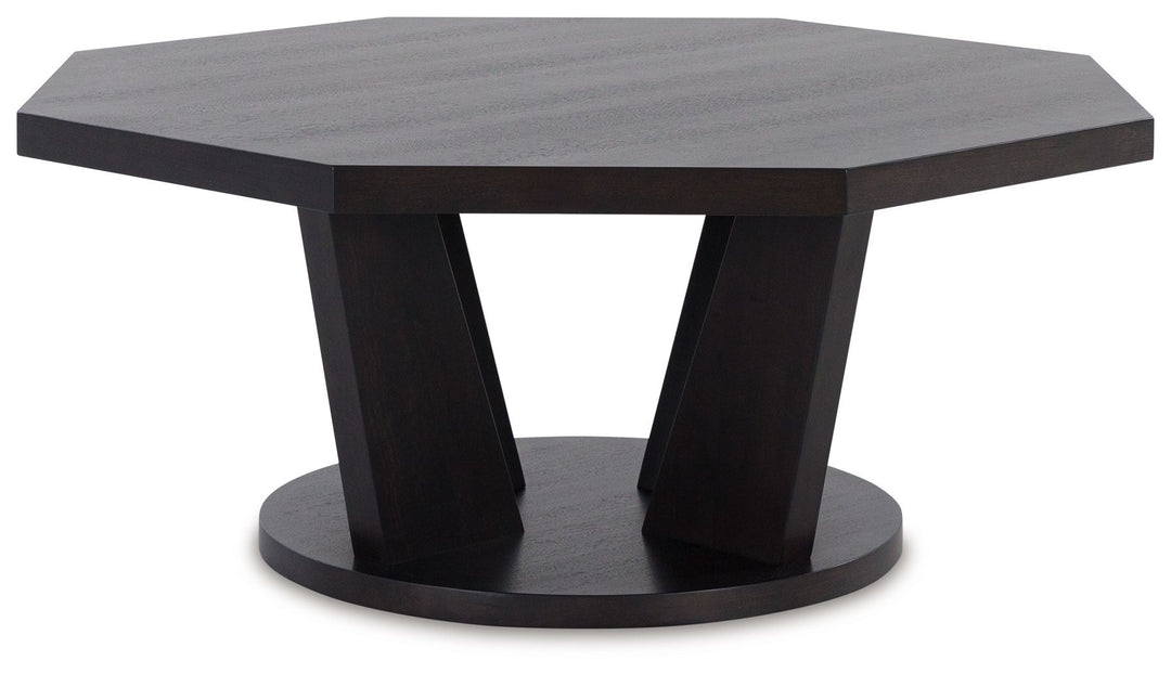 Chasinfield - Octagon Coffee Table - Dark Brown
