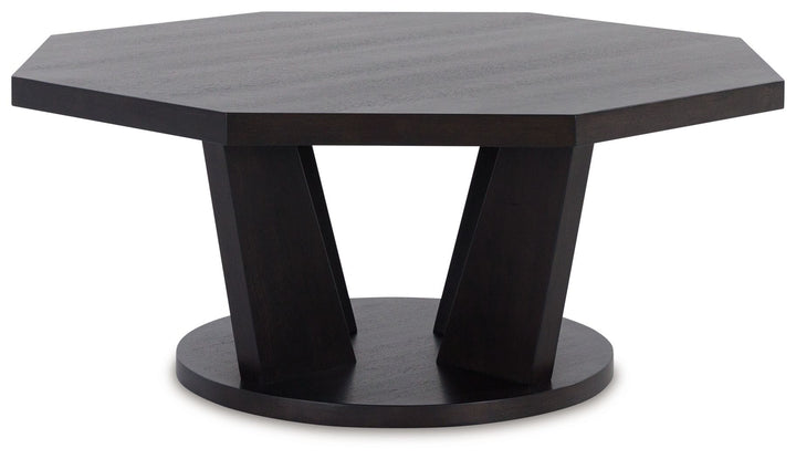 Chasinfield - Octagon Coffee Table - Dark Brown