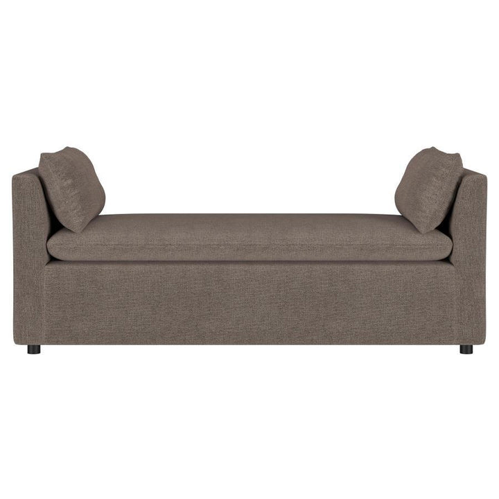 Robin - Upholstered Accent Bench With Armrests - Brown