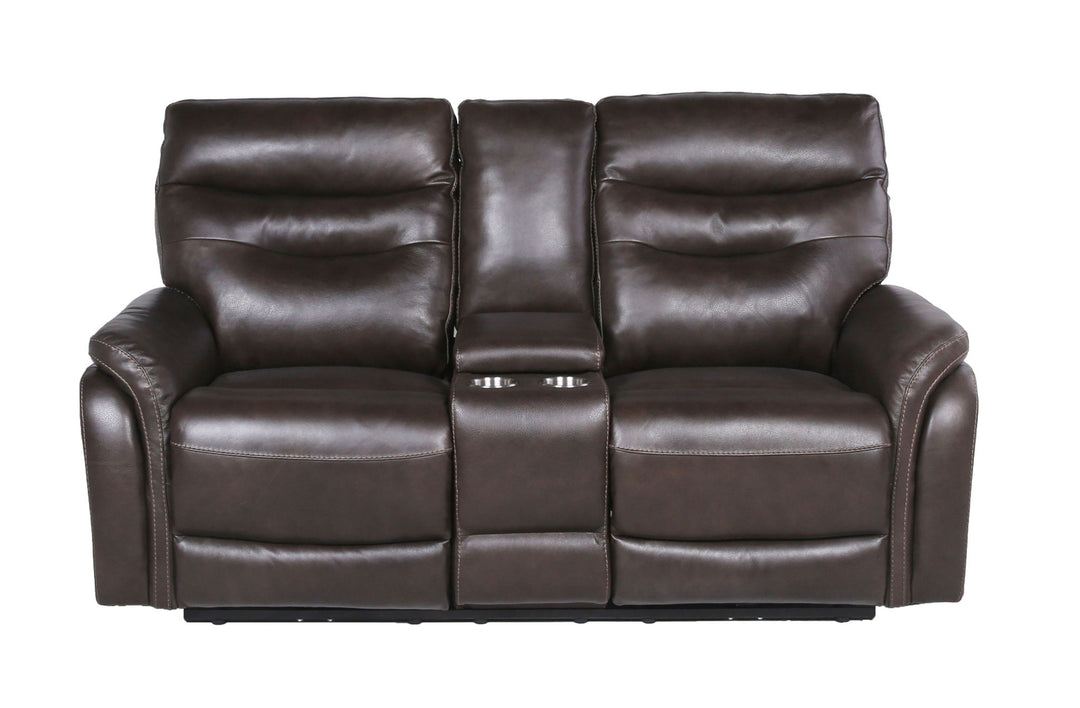 Fortuna - Recliner Console Loveseat - Dark Brown