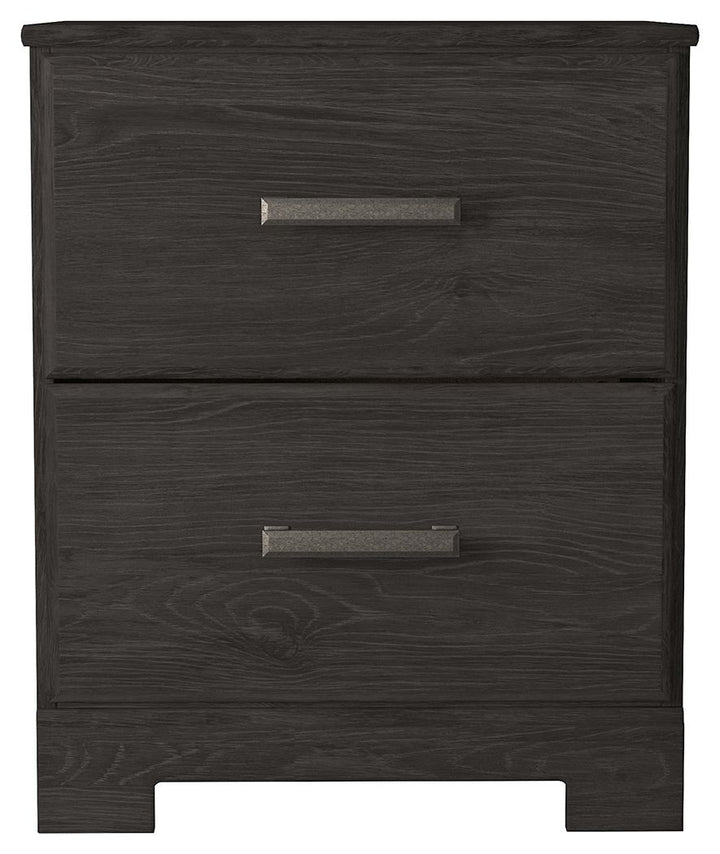 Belachime - Two Drawer Night Stand - Charcoal