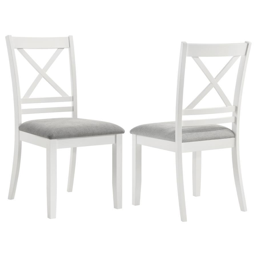 Hollis-Cross Back Wood Dining Side Chair (Set of 2) - White
