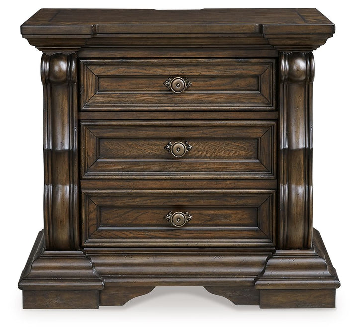 Maylee - Three Drawer Night Stand - Dark Brown