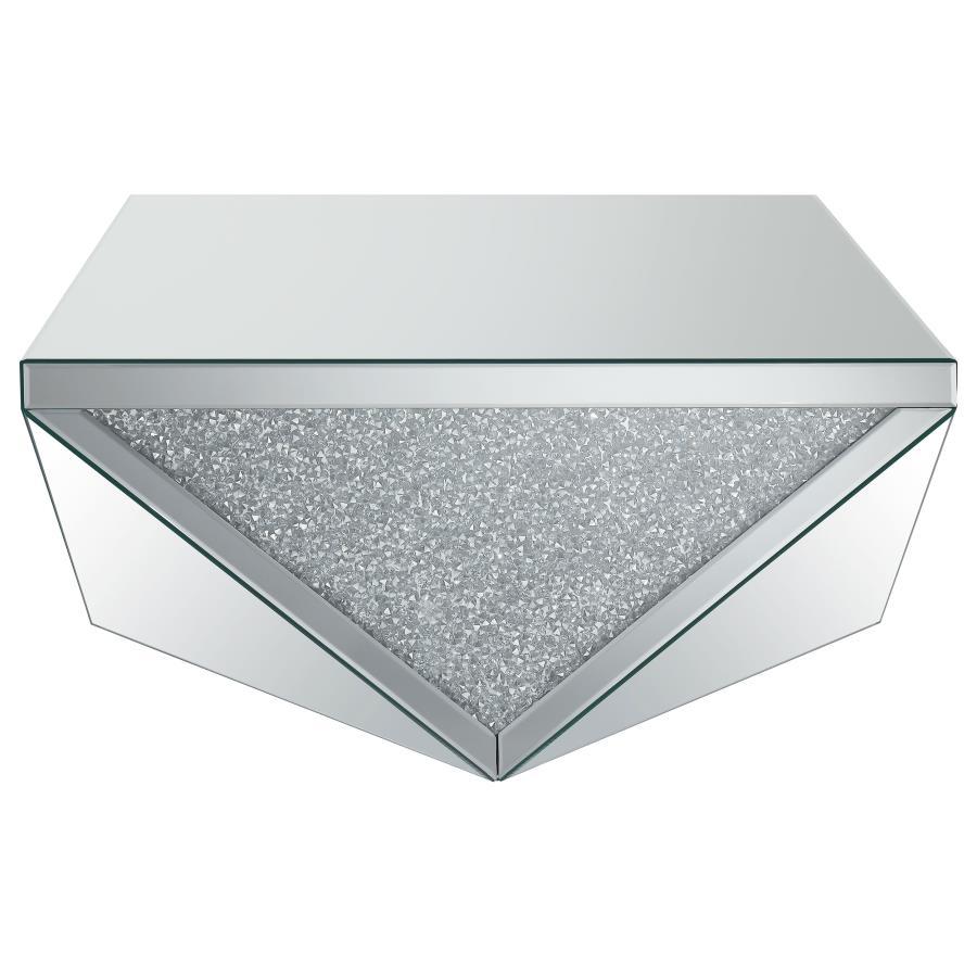 Amore - Square Mirrored Acrylic Crystal Coffee Table - Silver