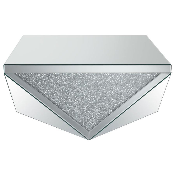 Amore - Square Mirrored Acrylic Crystal Coffee Table - Silver