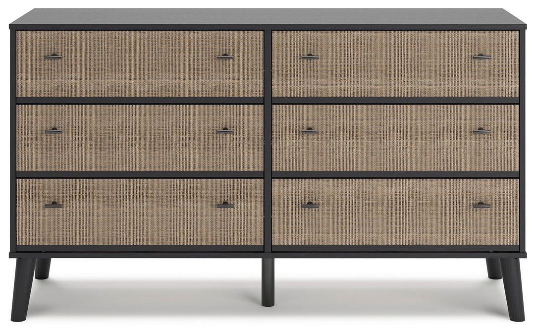 Charlang - Six Drawer Dresser - Black / Gray