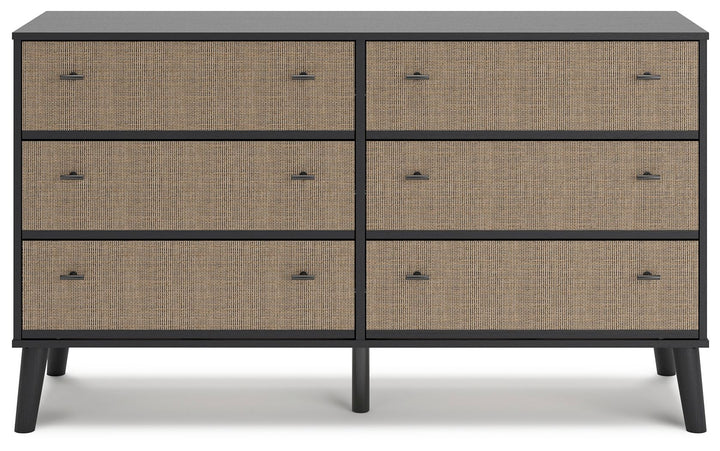 Charlang - Six Drawer Dresser - Black / Gray