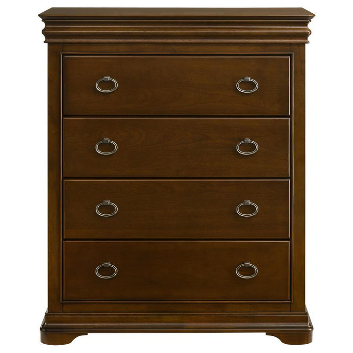 Garland - 4-Drawer Bedroom Chest Of Drawers - Brown Cherry