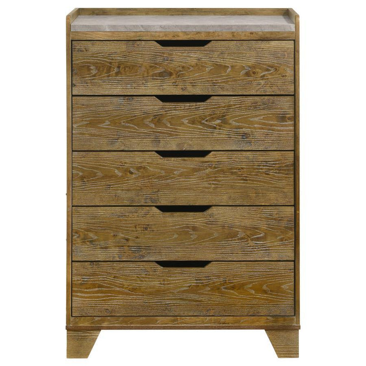 Henderson - 5-Drawer Bedroom Chest Of Drawers - Medium Oak