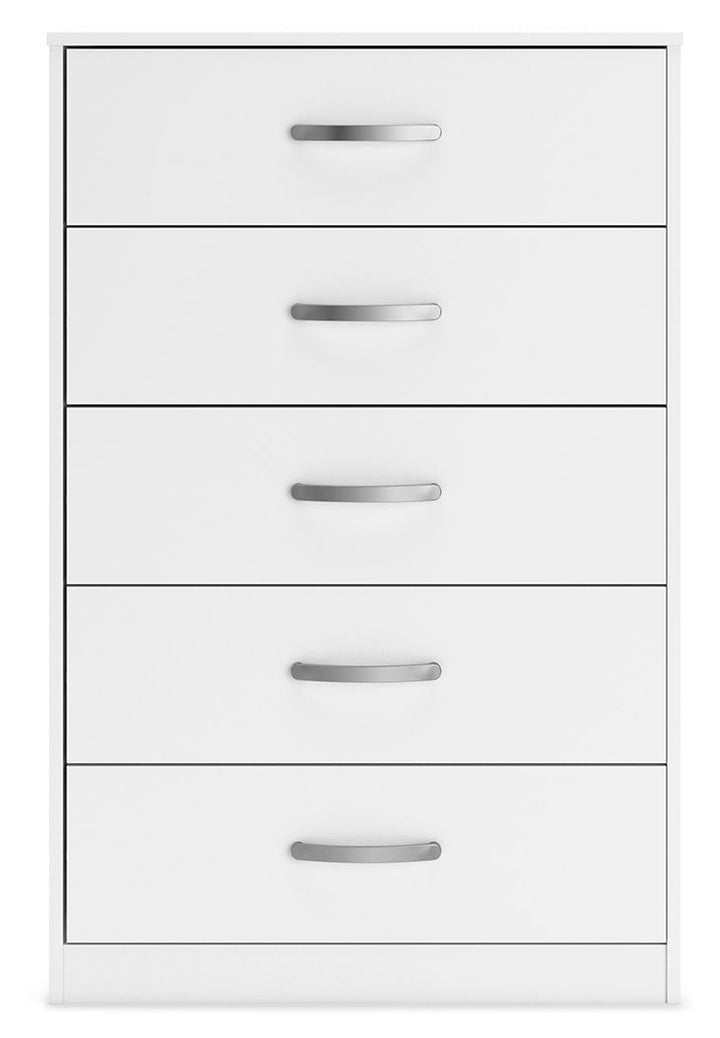 Flannia - Five Drawer Chest - 46" Height - White