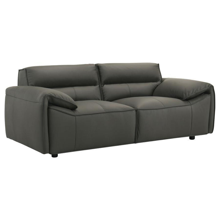 Buxton - Top Grain Leather Upholstered Loveseat
