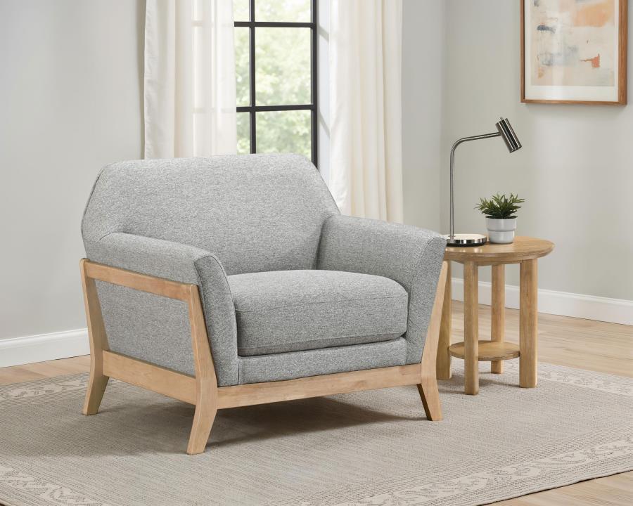 Vaughn - Fabric Upholstered Flared Arm Accent Chair - Gray