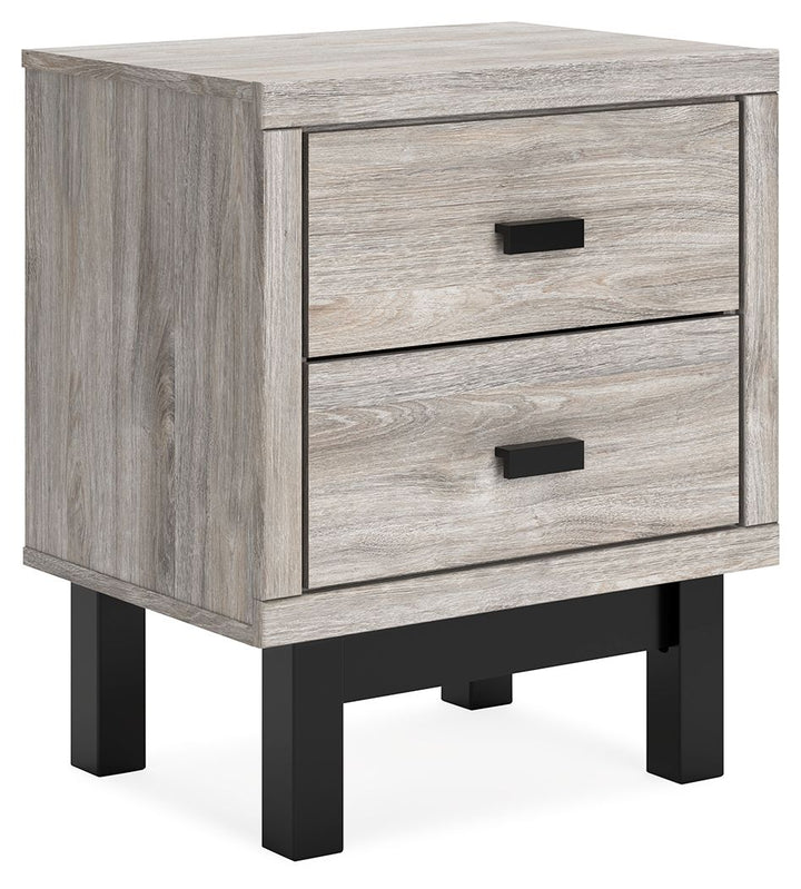 Vessalli - Two Drawer Nightstand - Black / Gray