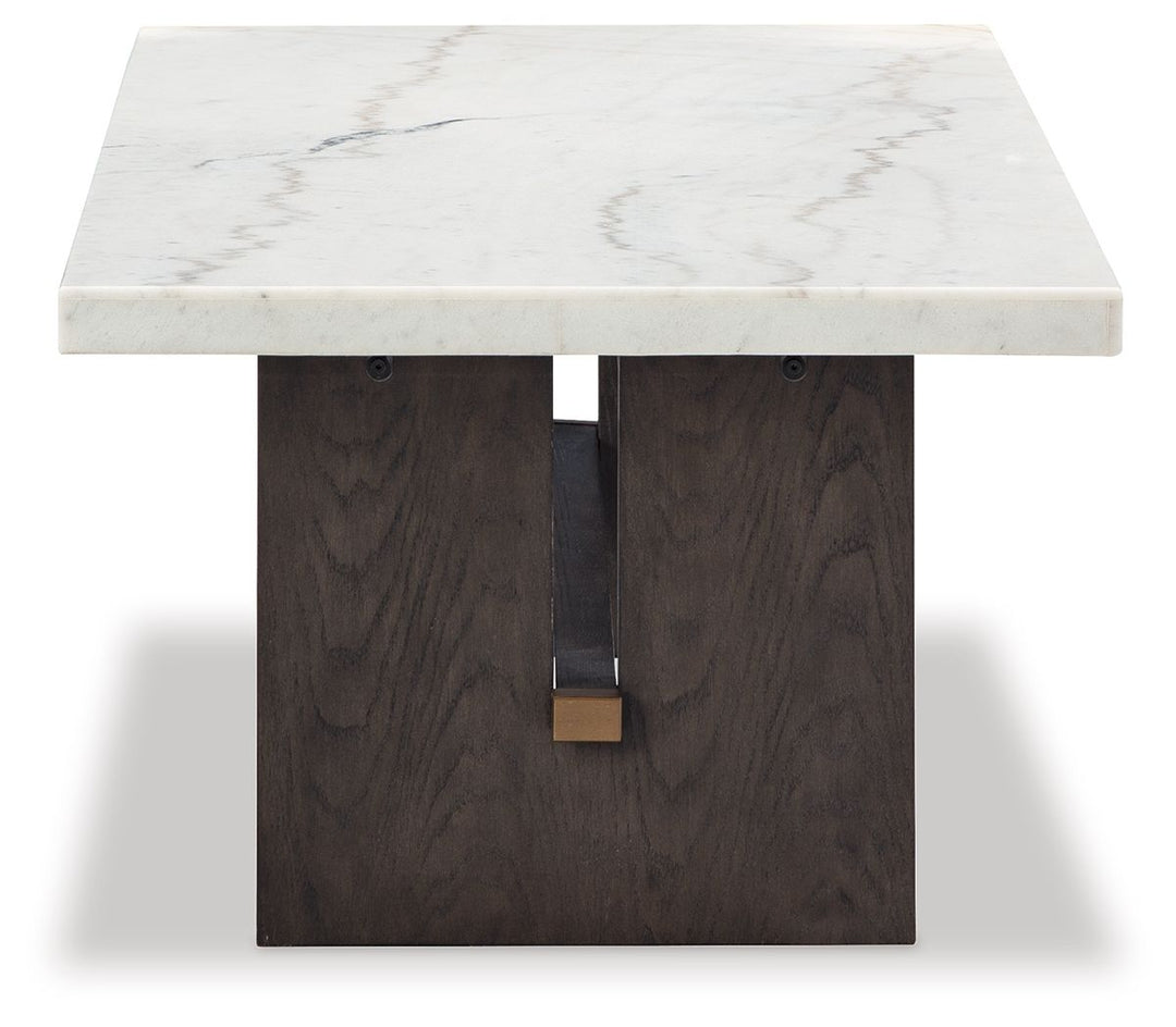 Burkhaus - Rectangular Cocktail Table - White / Dark Brown