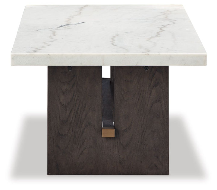 Burkhaus - Rectangular Cocktail Table - White / Dark Brown
