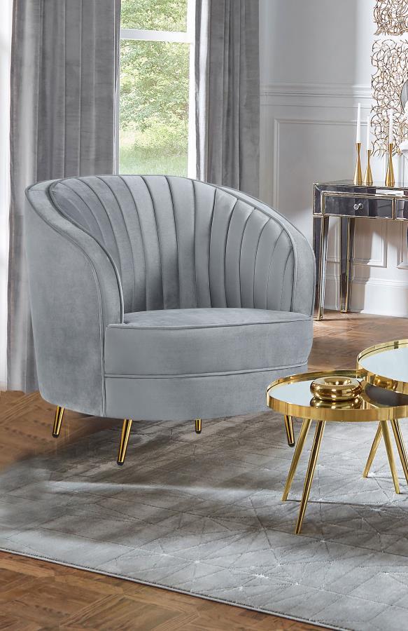 Sophia - Upholstered Channel Tufted Barrel Accent Chair