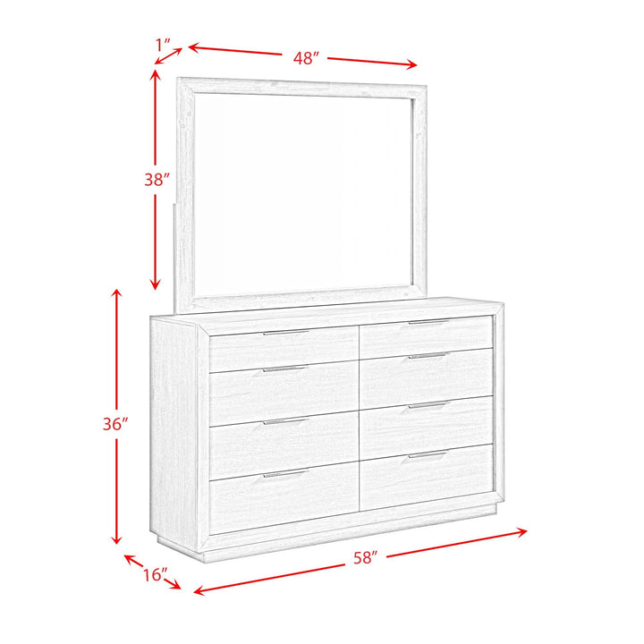 Arcadia - Dresser & Mirror Set - Gray