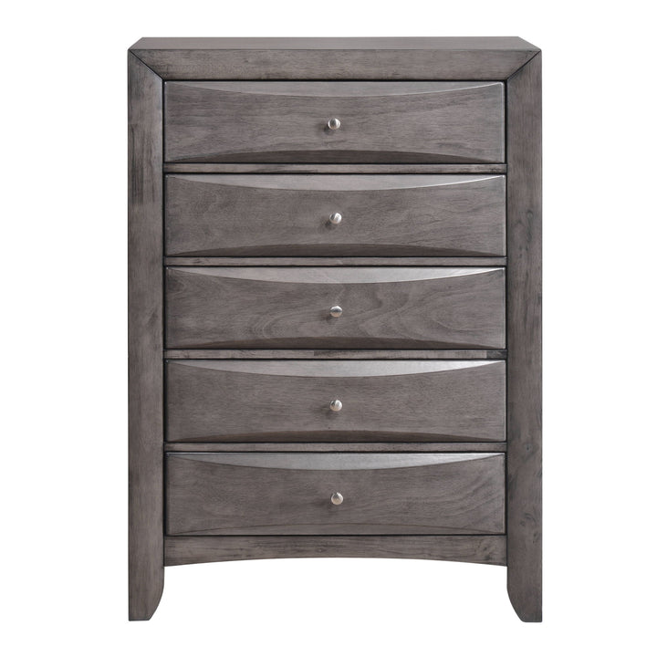 Emily - 5-Drawer Chest (Sturdy) - Gray