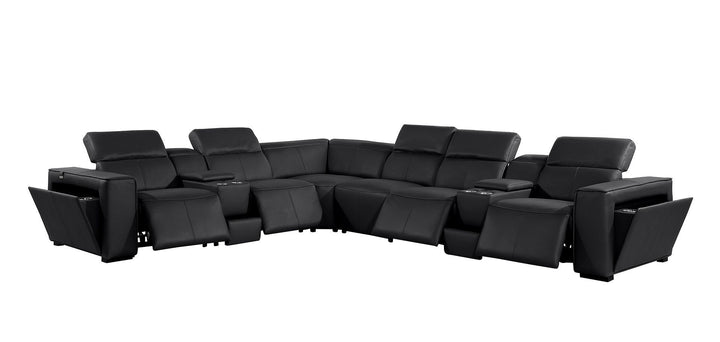 1224 - 8-Piece L-Shaped Sectional Sofa In With 4 Power Recliners &amp; Power Headrests
