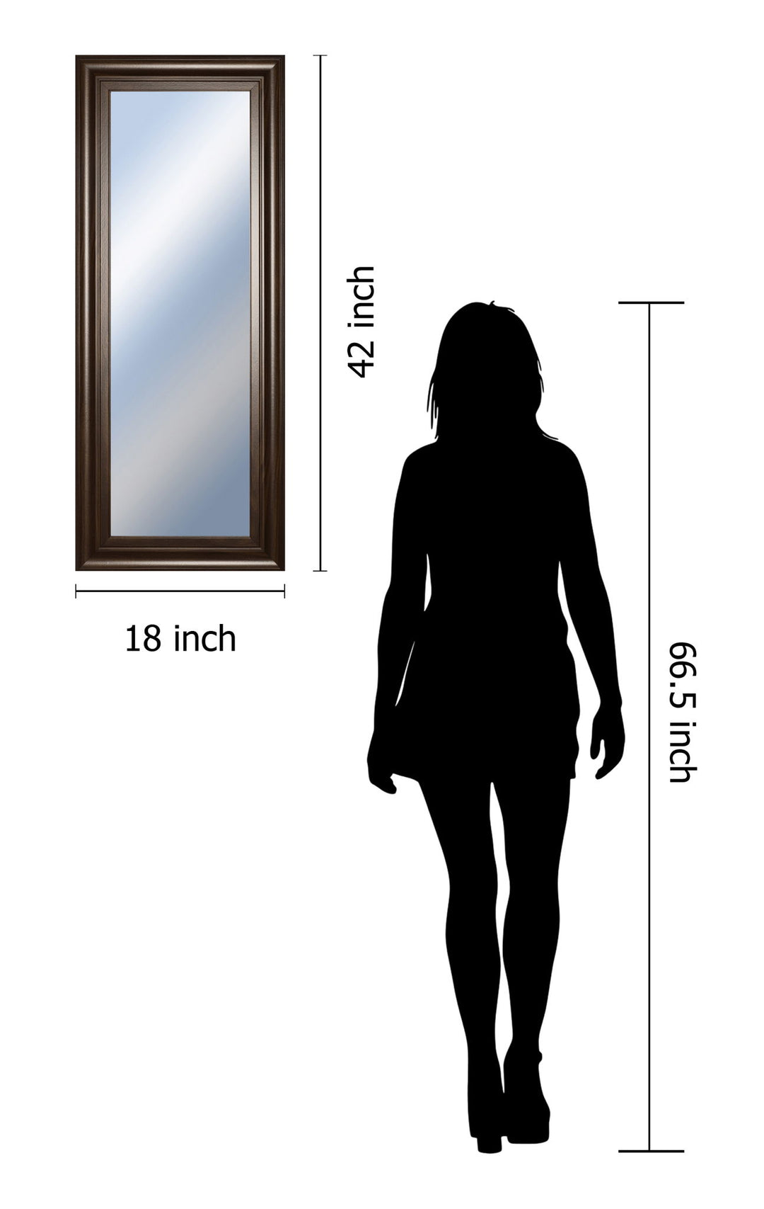 18x42 Decorative Framed Wall Mirror By Classy Art Promotional Mirror Frame 