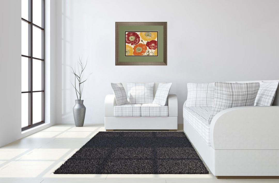 A Poppy's Touch I Spice By Daphne Brissonnet - Framed Print Wall Art - Orange