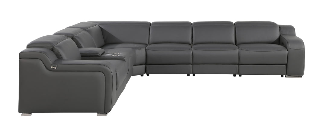 1116 - Power Reclining Italian Leather Sectional