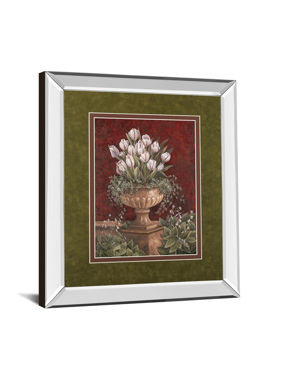 Alexa's Tulips By Betsy Brown - Mirror Framed Print Wall Art - Red