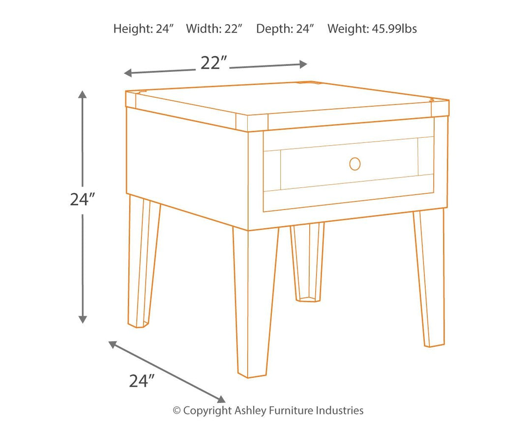 Chazney - Rustic Brown - Rectangular End Table