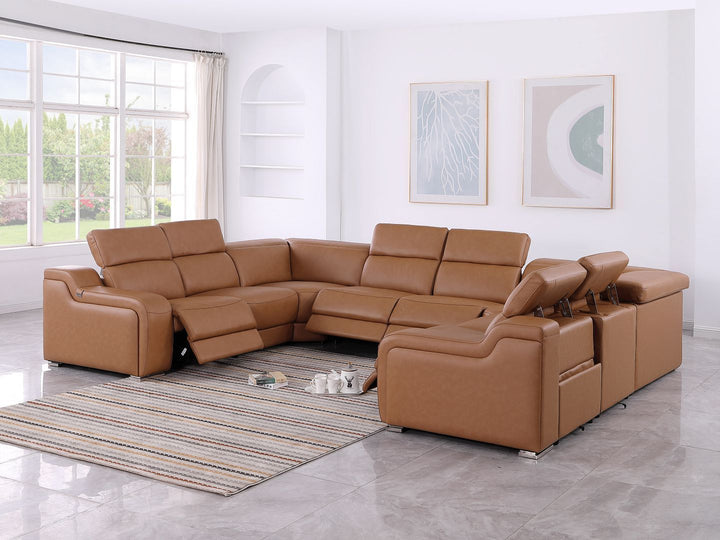 1116 - 8-Piece U-Shaped Sectional Sofa In With 4 Power Recliners &amp; Power Headrests