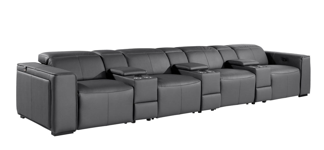1224 - 7-Piece Modular Power Reclining Sofa In With 4 Power Recliners &amp; Power Headrests