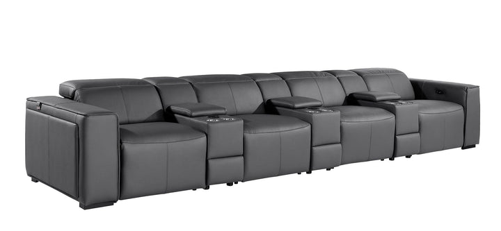 1224 - 7-Piece Modular Power Reclining Sofa In With 4 Power Recliners &amp; Power Headrests