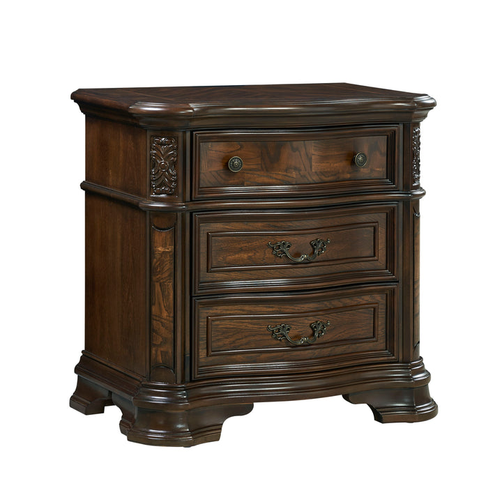 Royale - Nightstand With USB And Power Outlet - Dark Brown