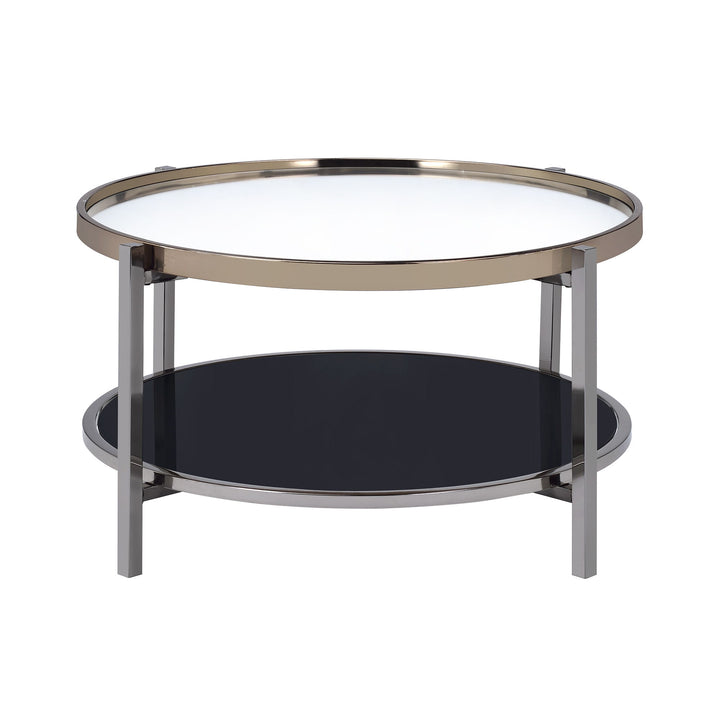 Edith - Round Coffee Table - Dark Nickel