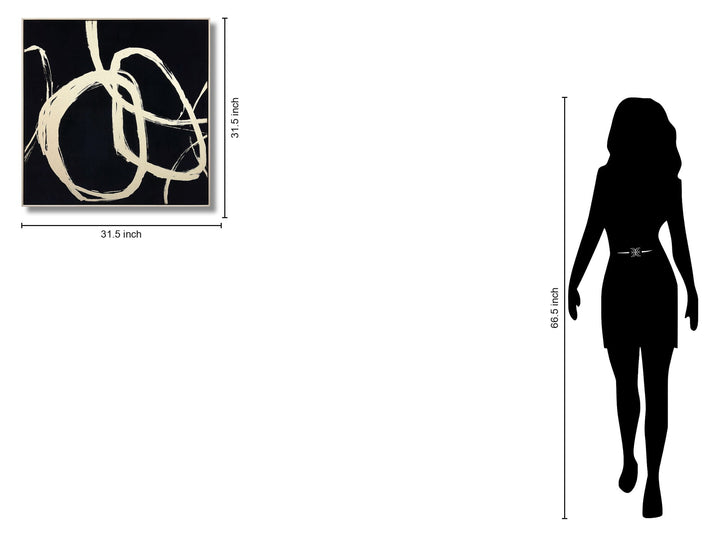 Ivory Whirl Flow - 32" x 32" Framed Wall Art