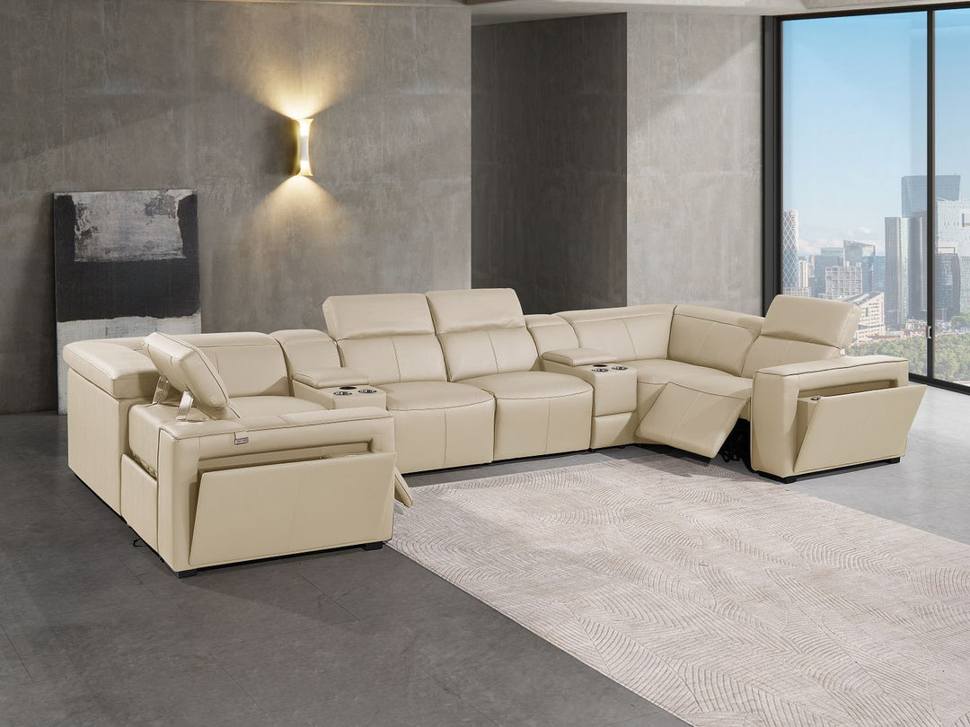 1224 - 8-Piece U-Shaped Sectional Sofa In With 2 Power Recliners &amp; Power Headrests