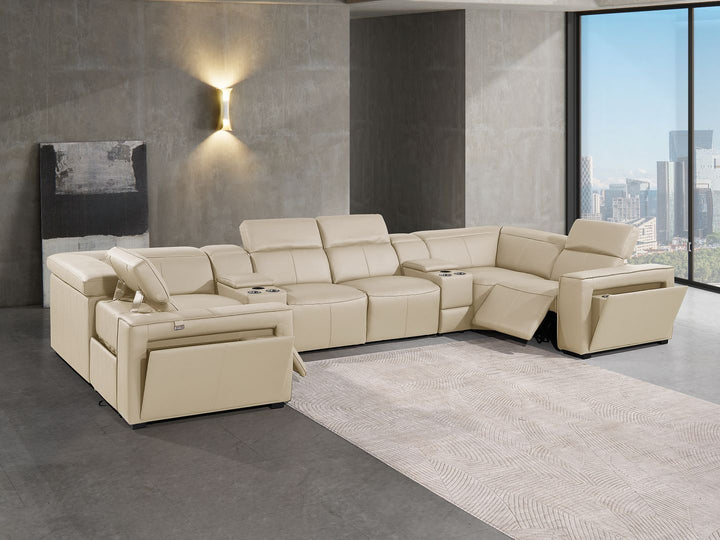 1224 - 8-Piece U-Shaped Sectional Sofa In With 2 Power Recliners &amp; Power Headrests