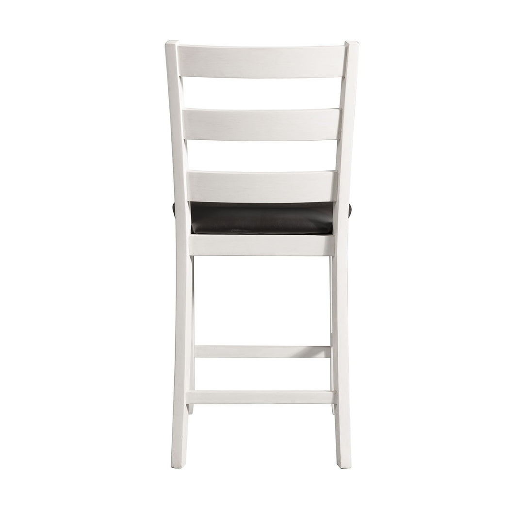 Martin - Counter Side Chair With Black PU (Set of 2) - White Finish