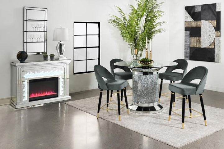 Ellie - Mirrored Counter Height Dining Table Set