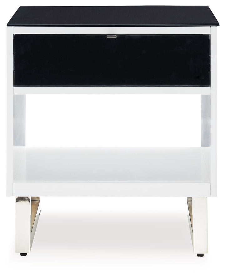 Gardoni - White / Black - Rectangular End Table