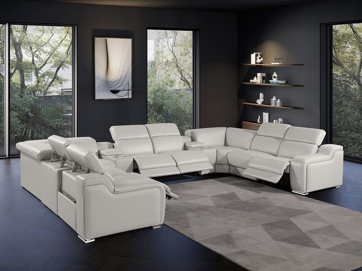 1116 - 10-Piece U-Shaped Sectional Sofa In With 4 Power Recliners &amp; Power Headrests