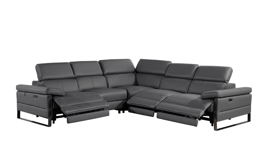 1246 - 5-Piece L-Shaped Modular Power Reclining Sectional With Power Headrests