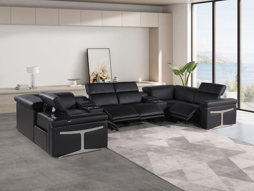 1126 - 8-Piece U-Shaped Sectional Sofa In With 4 Power Recliners &amp; Power Headrest