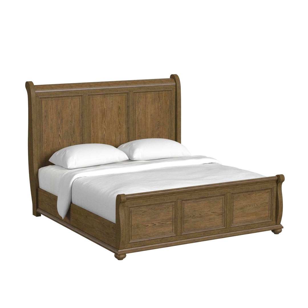 Heritage &amp; Home - King Sleigh Bed - Oak Brown