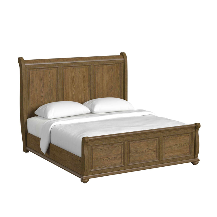 Heritage &amp; Home - King Sleigh Bed - Oak Brown