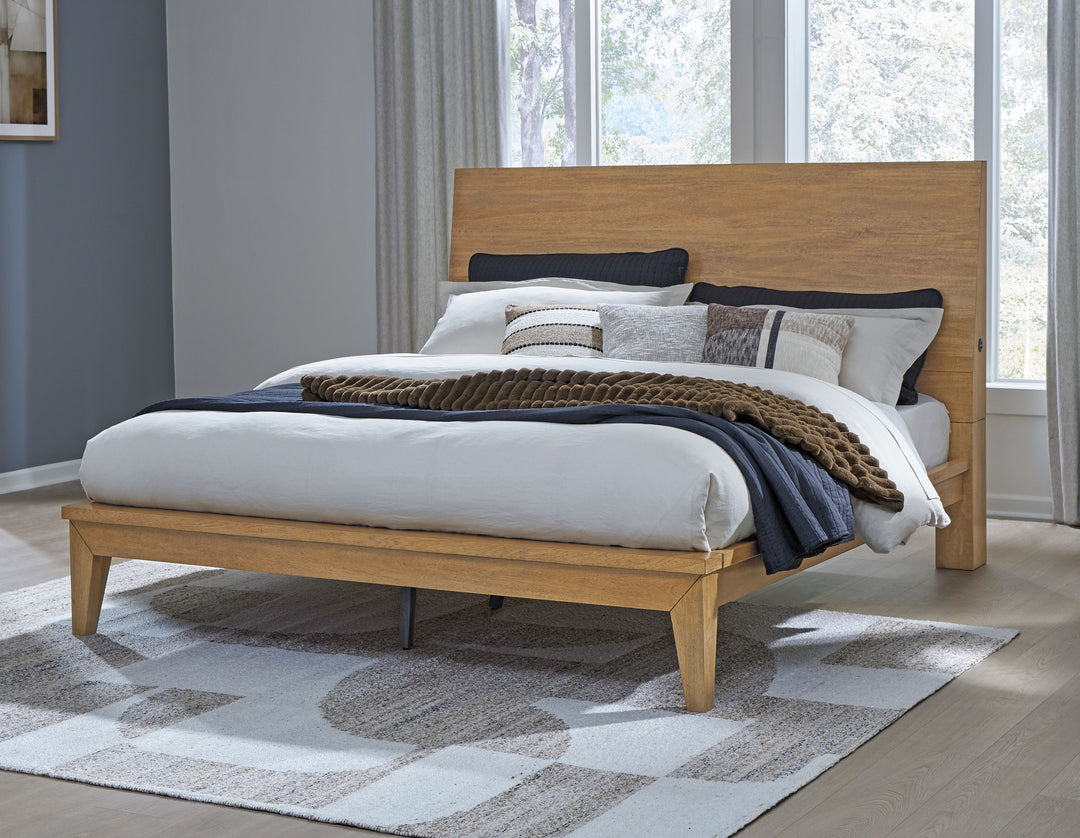 Sherbana - Light Brown - King Panel Bed