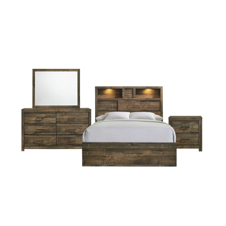 Bailey - Bookcase Panel Bedroom Set With Bluetooth