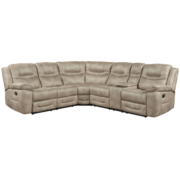 Shelton - 3 Piece Manual Reclining Sectional - Brown